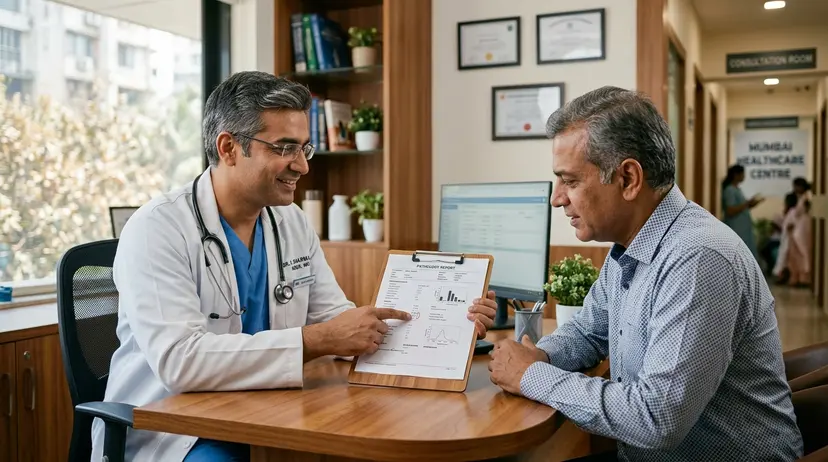 Doctor going through a patient’s kidney reports